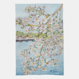 Kirschblüten-Washington DC-Painterly Aquarell Handtuch