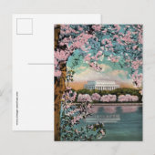 Kirschblüten Washington DC Postkarte im Vintage-St (Vorne/Hinten)