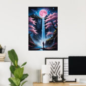 Kirschblüten-Wasserfall Poster (Heimbüro)
