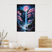 Kirschblüten-Wasserfall Poster (Küche)