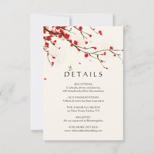 Kirschblüten Wasserfarben Blumenzwiebeldetails Einladung (Vorderseite)