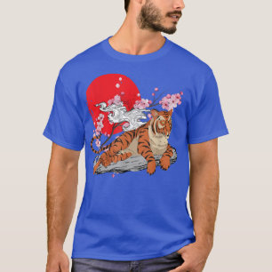 Kirschblüten-Wilde-Katze-Tierliebhaber-Sakura-Asia T-Shirt