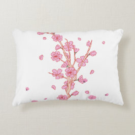 Kirschblüten-Zweig Kunst in Rosa Dekokissen