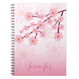 Kirschblüten-Zweig Sakura mit individuellem Namen Notizblock