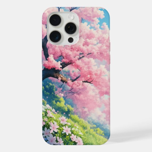 Kirschblütenbaum iPhone Hülle (Rückseite)