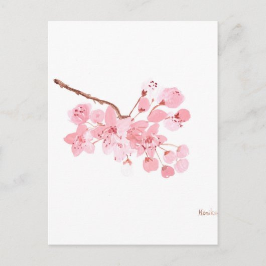 Kirschblütenbaum pink floral eleganter Chic Postkarte (Vorderseite)