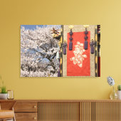 Kirschblütenbaum und Seidenbänder aus Leinwanddruck (Insitu (Wohnzimmer))