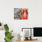 Kirschblütenbaum und Seidenbänder aus Poster (Heimbüro)