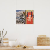 Kirschblütenbaum und Seidenbänder aus Poster (Küche)