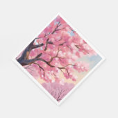 Kirschblütenbäume Rosa Florale Malerei Serviette (Ecke)