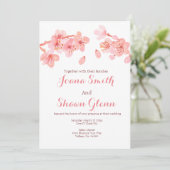 Kirschblütenblumenhochzeitseinladung Einladung (Stehend Vorderseite)