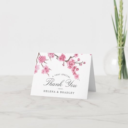 Kirschblütenblüte | Hochzeitsdankeschön Dankeskarte (Vorderseite)