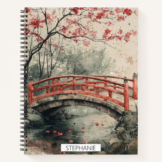 Kirschblütenbrücke Sumi-E-Landschaft (2) Notizblock (Vorderseite)
