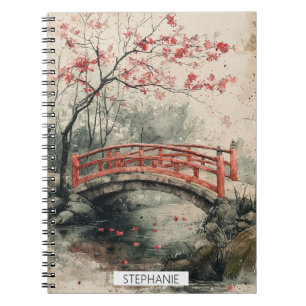Kirschblütenbrücke Sumi-E-Landschaft (2) Notizblock