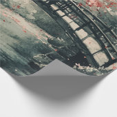 Kirschblütenbrücke Sumi-E Landschaft Geschenkpapier (Ecke)