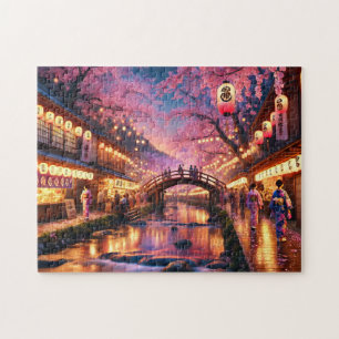 Kirschblütenfest Japan Laternenstraße Puzzle