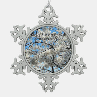 Kirschblütenfest Washington D.C. Souvenir Schneeflocken Zinn-Ornament