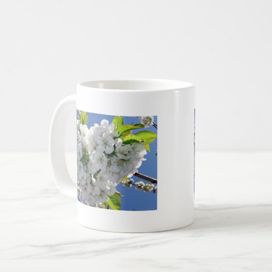 Kirschblütenherz Kaffeetasse (Vorderseite Links)