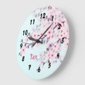 Kirschblütenlandschaft Große Wanduhr (Winkel)