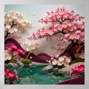 Kirschblütenlandschaft 🌸 poster