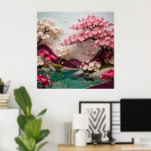 Kirschblütenlandschaft 🌸 poster (Heimbüro)
