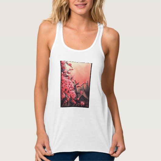 Kirschblütenlandschaft Tank Top (Vorderseite)