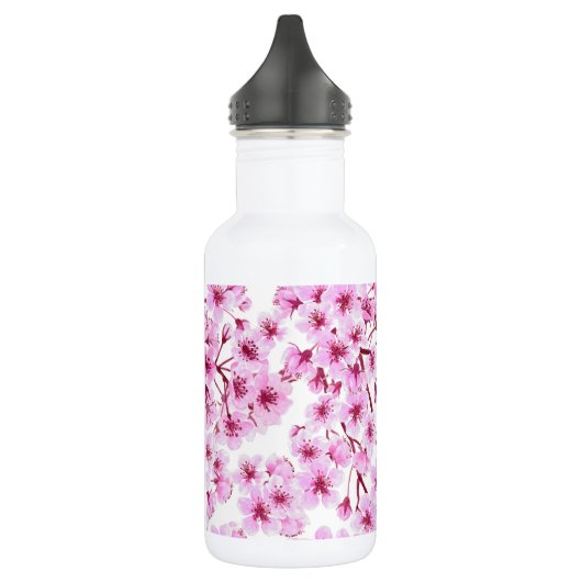 Kirschblütenmuster Edelstahlflasche (Links)
