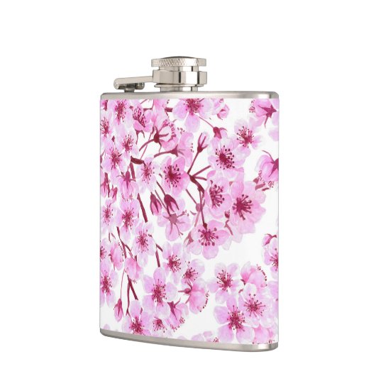 Kirschblütenmuster Flachmann (Links)