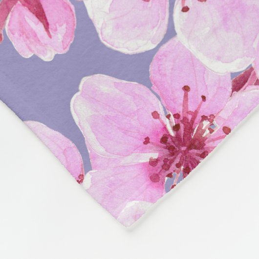 Kirschblütenmuster Fleecedecke (Ecke)