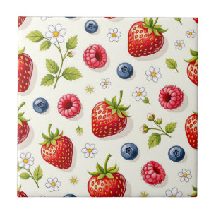 Kirschblütenmuster Frische Sommerfrüchte Fliese