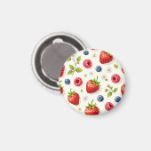 Kirschblütenmuster Frische Sommerfrüchte Magnet (Vorderseite/Rückseite)