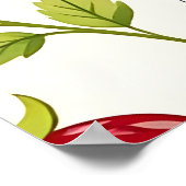 Kirschblütenmuster Frische Sommerfrüchte Poster (Ecke)