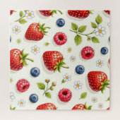 Kirschblütenmuster Frische Sommerfrüchte Puzzle (Horizontal)