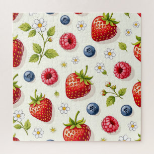 Kirschblütenmuster Frische Sommerfrüchte Puzzle