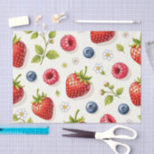 Kirschblütenmuster Frische Sommerfrüchte Seidenpapier (Handwerk)