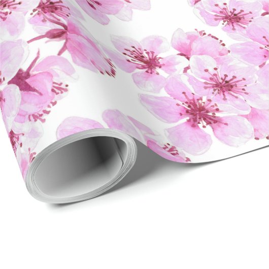 Kirschblütenmuster Geschenkpapier (Rolleneckpunkt)