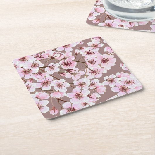 Kirschblütenmuster Rechteckiger Pappuntersetzer (angewinkelt)