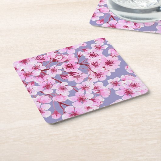 Kirschblütenmuster Rechteckiger Pappuntersetzer (angewinkelt)