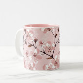 Kirschblütenmuster Zweifarbige Tasse (Vorderseite Links)