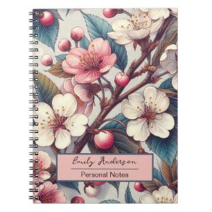 Kirschblütenrosa Blumen floral japanisch Sakura Notizblock