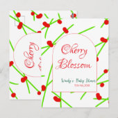 Kirschblütenrot-grüne Babyparty-Bogenform na Postkarte (Vorne/Hinten)