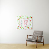 Kirschblütenrot-grüne Babyparty im Bogenformat na Wandteppich (Beispiel (Horizontal))