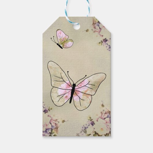 Kirschblütenschmetterling Geschenkanhänger (Vorderseite)