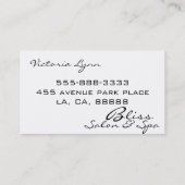 Kirschblütenschwarzes 1 visitenkarte (Rückseite)