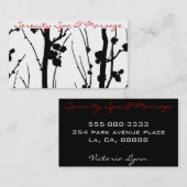 Kirschblütenschwarzes Visitenkarte (Vorne/Hinten)