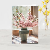Kirschblütenstrauß Karte (Gelbe Blume)