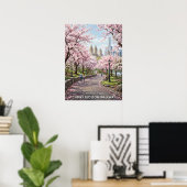 Kirschblütenweg Central Park Poster (Heimbüro)