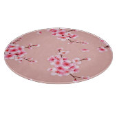 Kirschblütenzweig-Muster in Rosa Schneidebrett (Ecke)