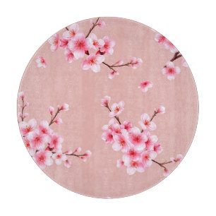 Kirschblütenzweig-Muster in Rosa Schneidebrett