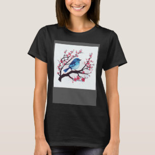 Kirschblütenzweig und östliche Blaumeise für sp T-Shirt